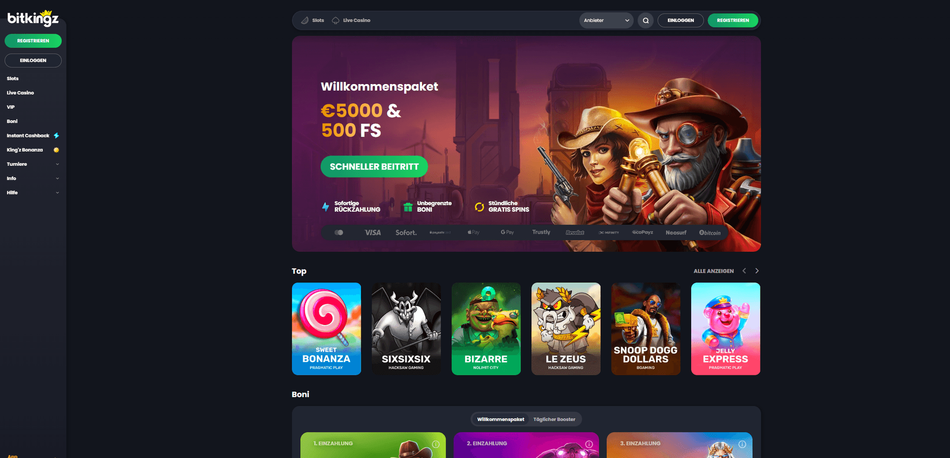 Bitkingz Lastschrift Casino